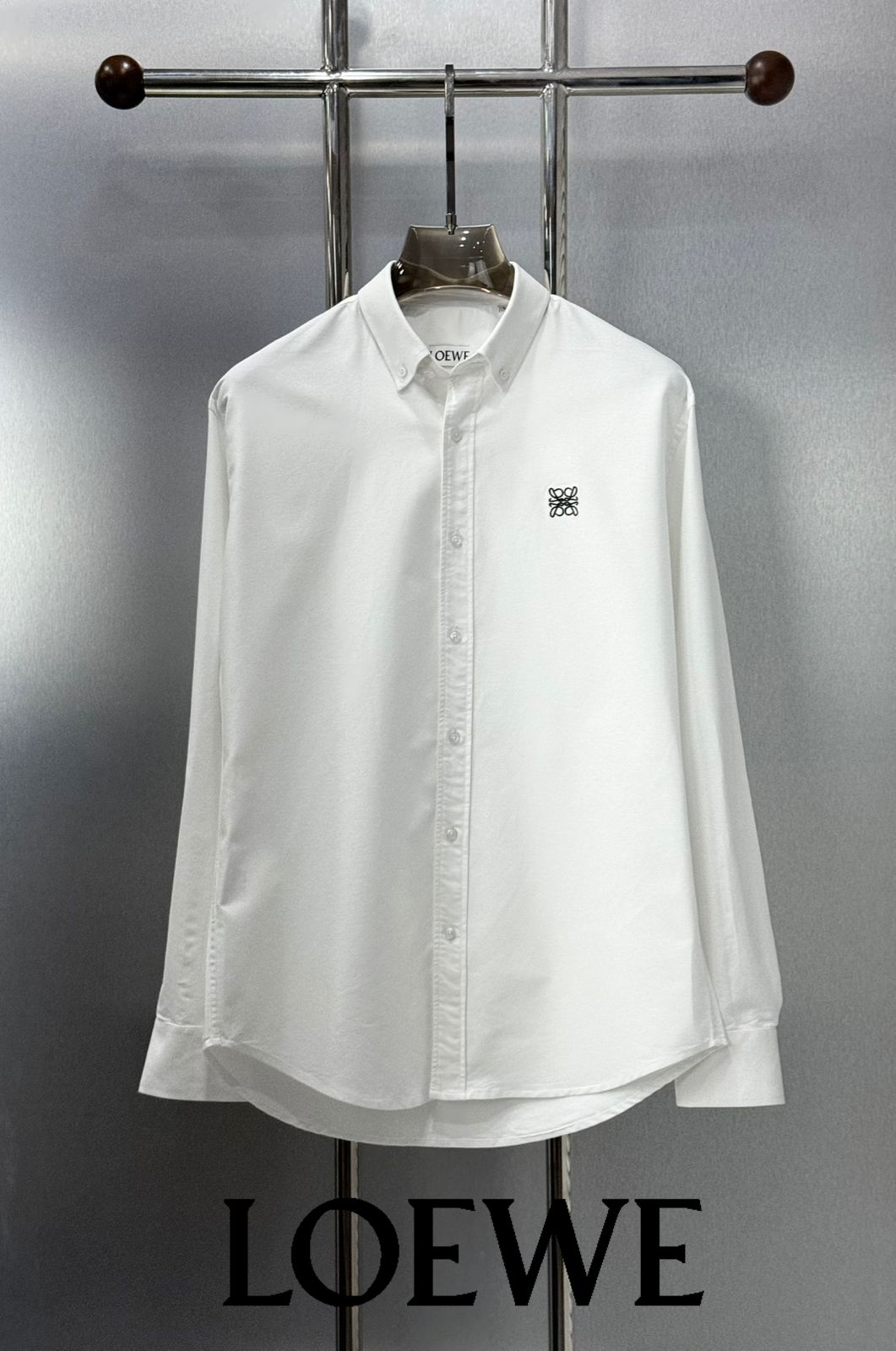 Minimal Logo Premium Cotton Button-Down Shirt