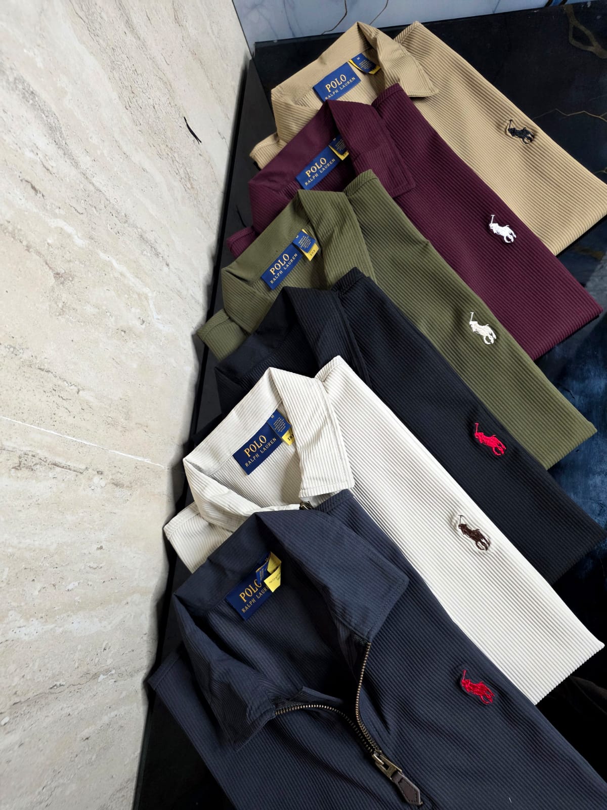 Premium Half-Zip Polo Tee – Luxe Rib Texture Edition