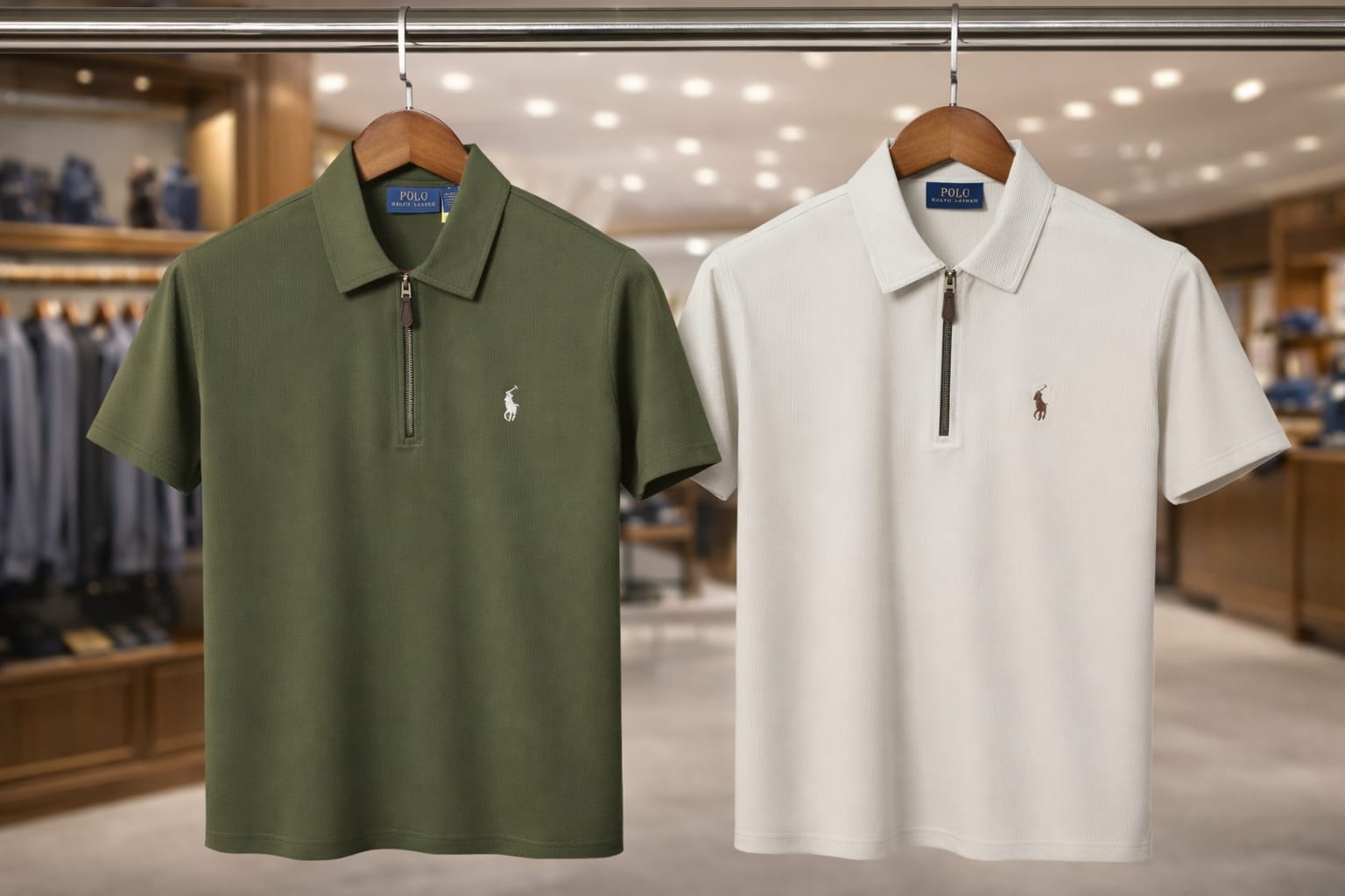 Premium Half-Zip Polo Tee – Luxe Rib Texture Edition