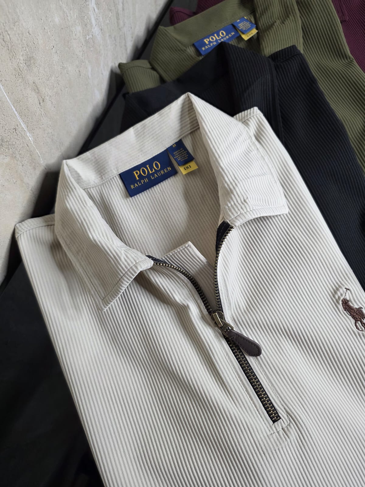 Premium Half-Zip Polo Tee – Luxe Rib Texture Edition