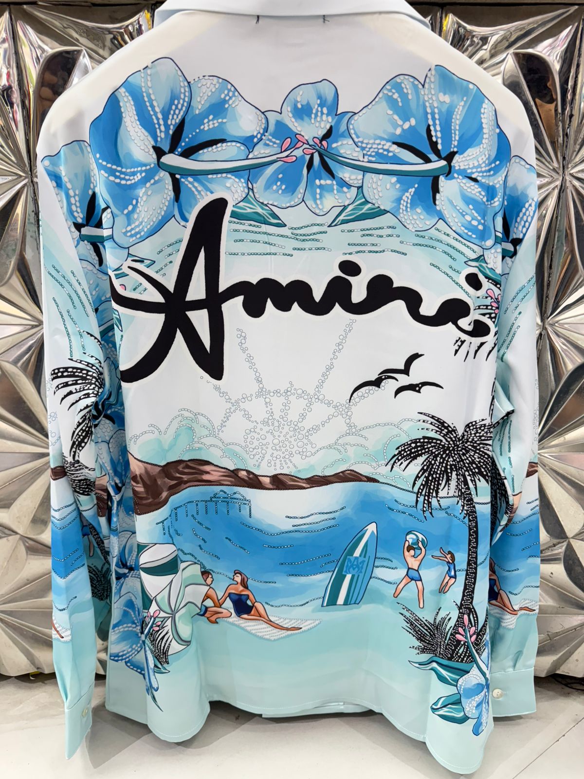 Azure Paradise Satin Cabana Shirt