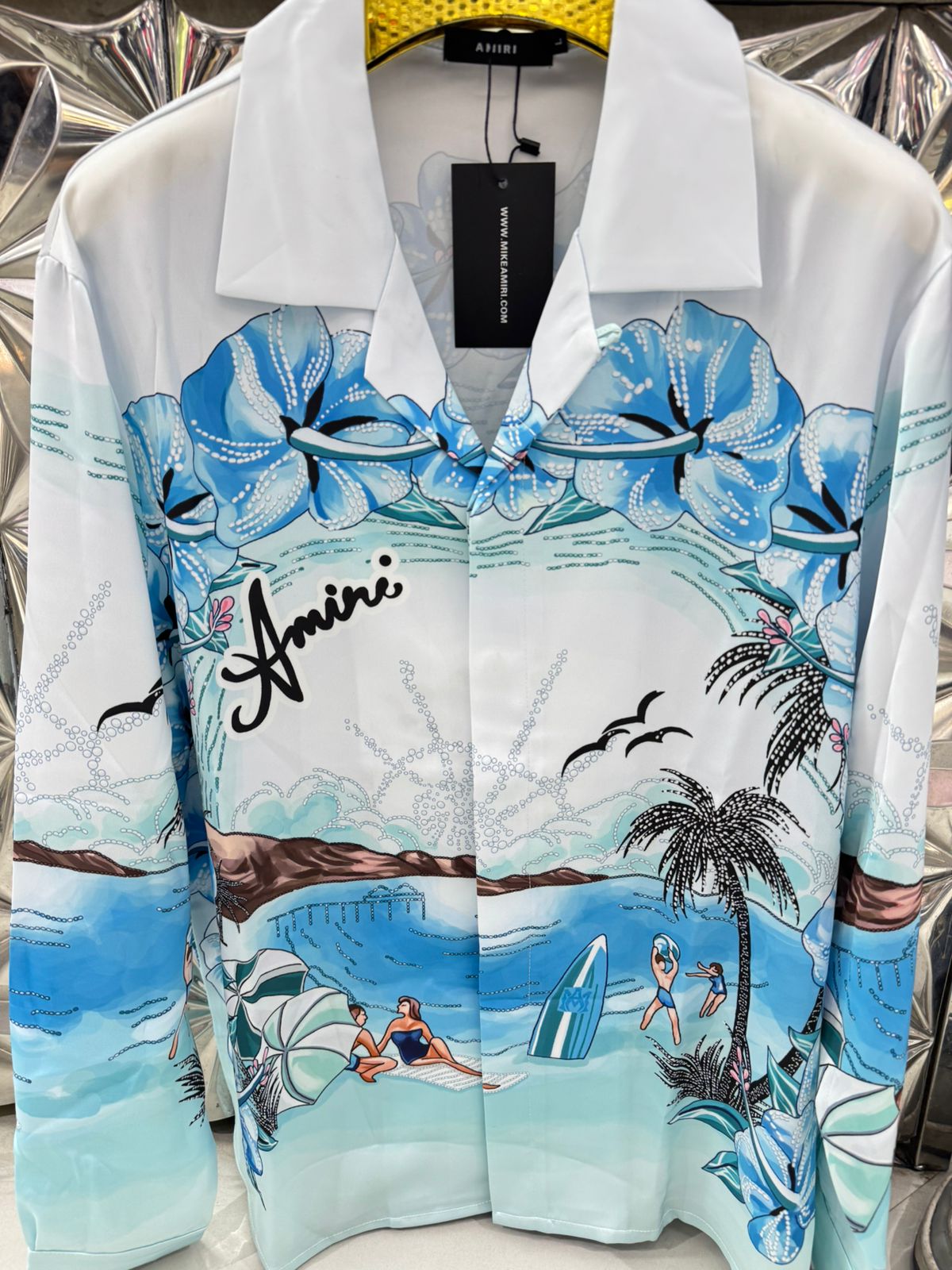 Azure Paradise Satin Cabana Shirt