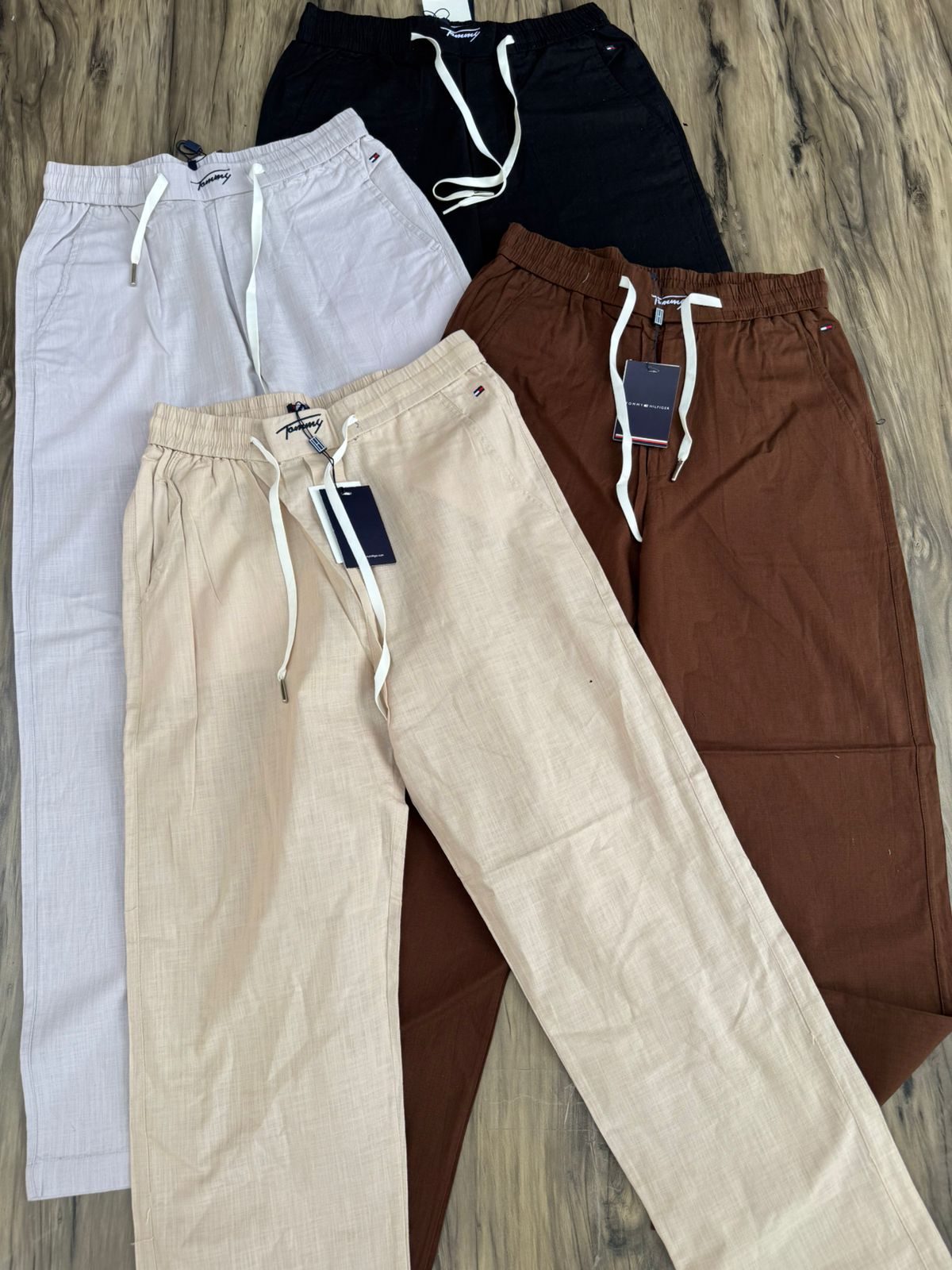Coastal Linen Straight-Fit Trackpants