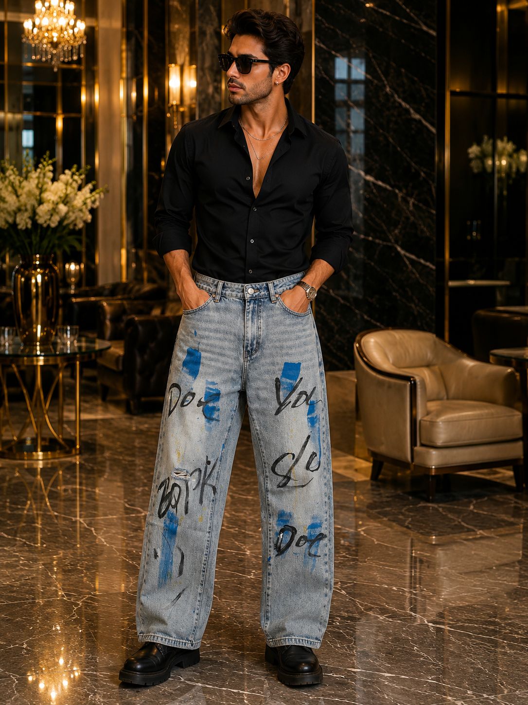 Urban Graffiti Baggy Denim