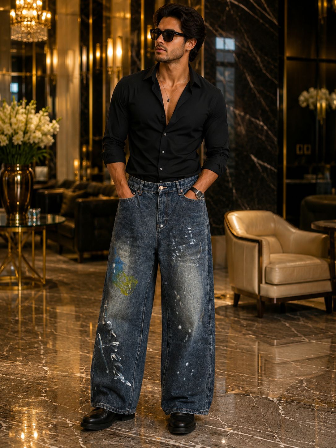 Urban Graffiti Baggy Denim