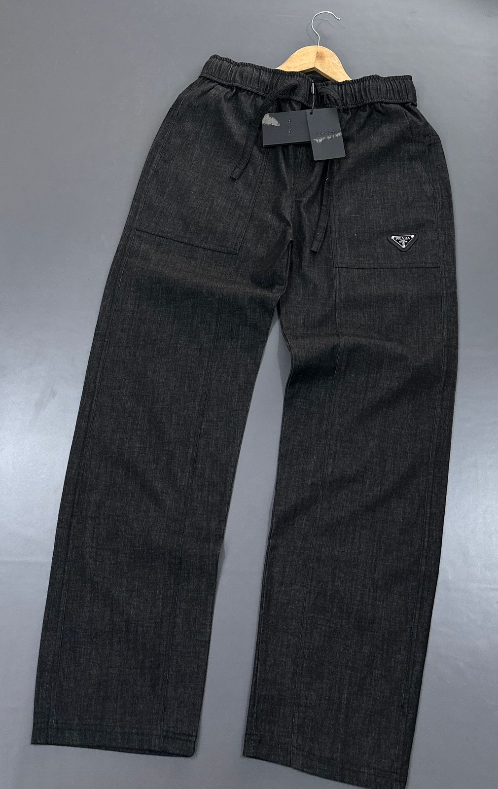 Premium Relaxed Fit Denim-Look Track Pants