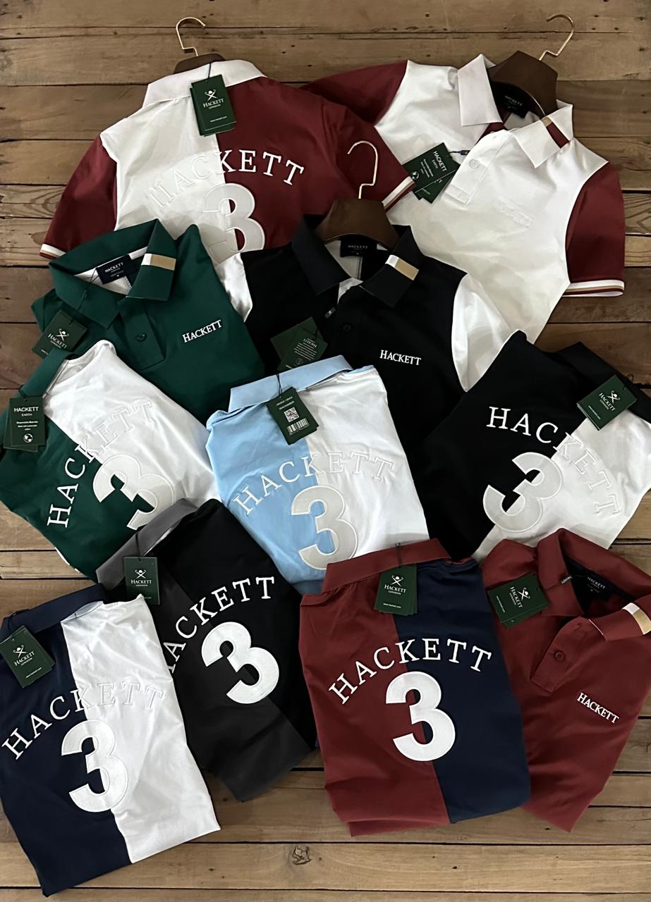 Premium Embroidered Colorblock Stretch Polo T-Shirt