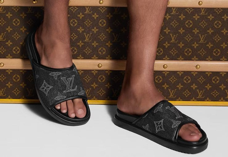 Monogram Denim Luxe Slide Slippers