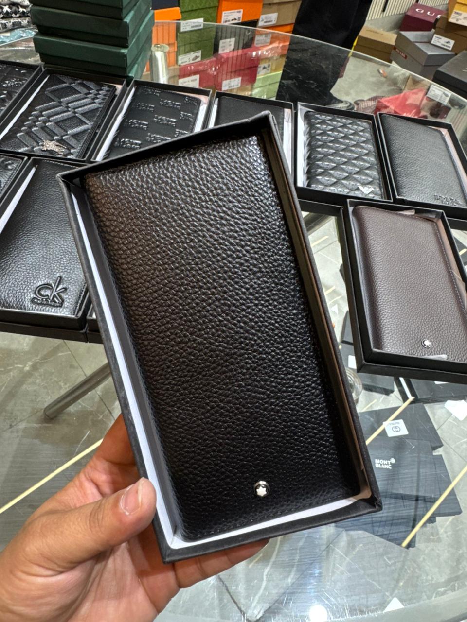 Executive Grain Leather Long Wallet