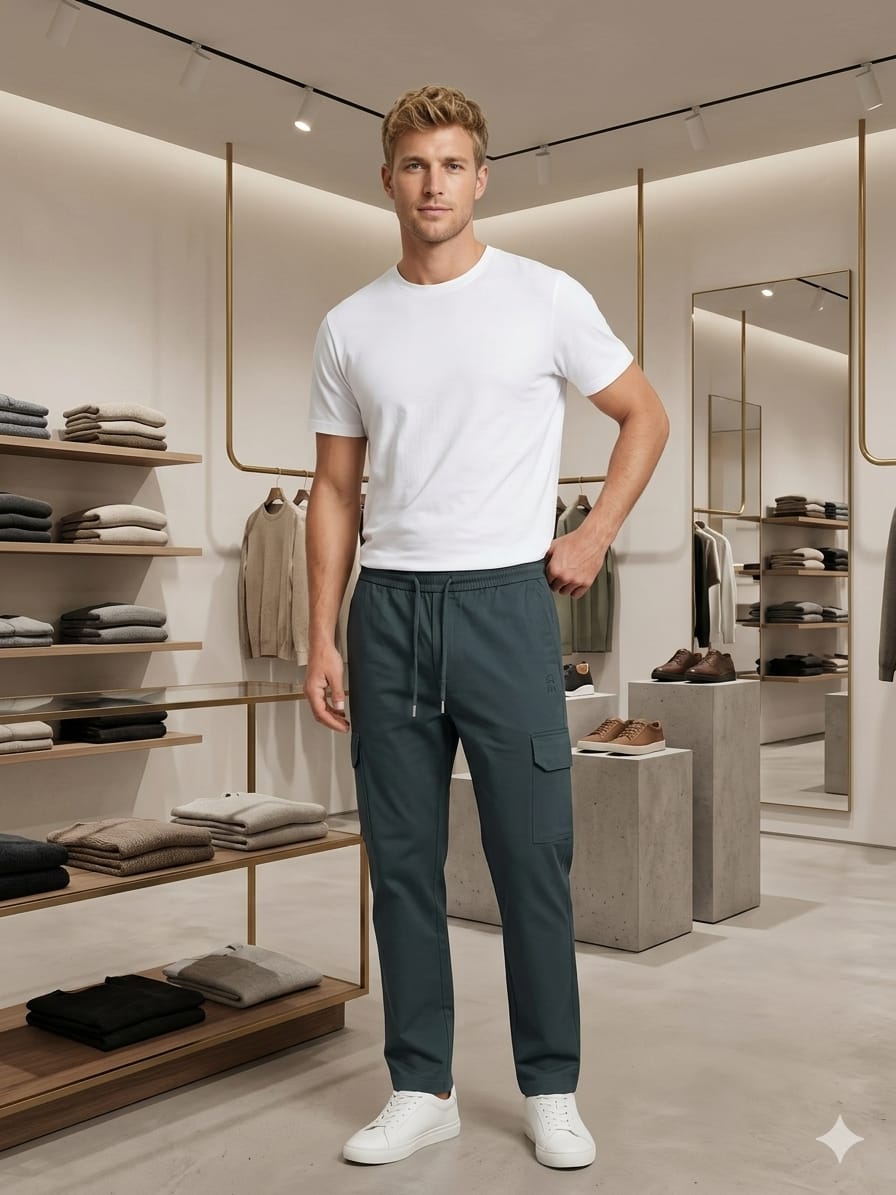 Premium Linen Cargo Track Pants