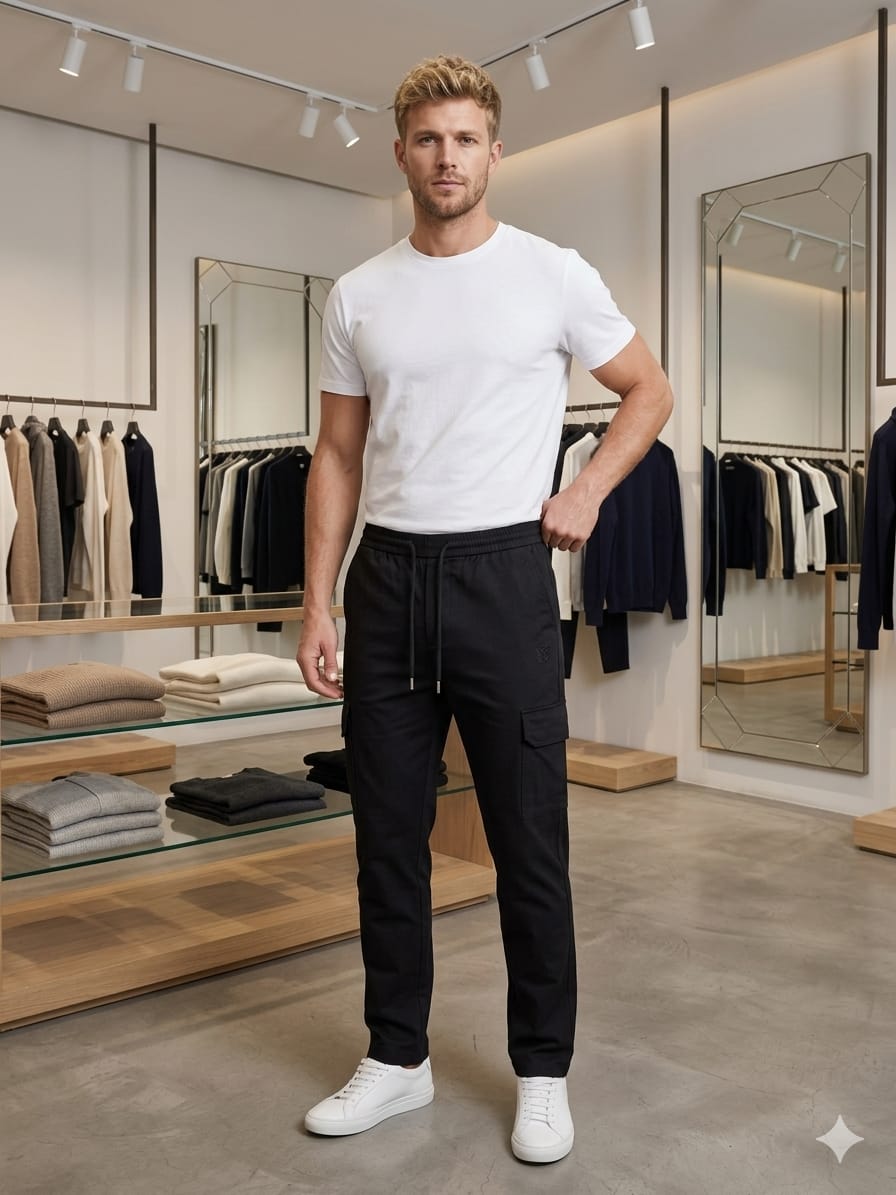 Premium Linen Cargo Track Pants